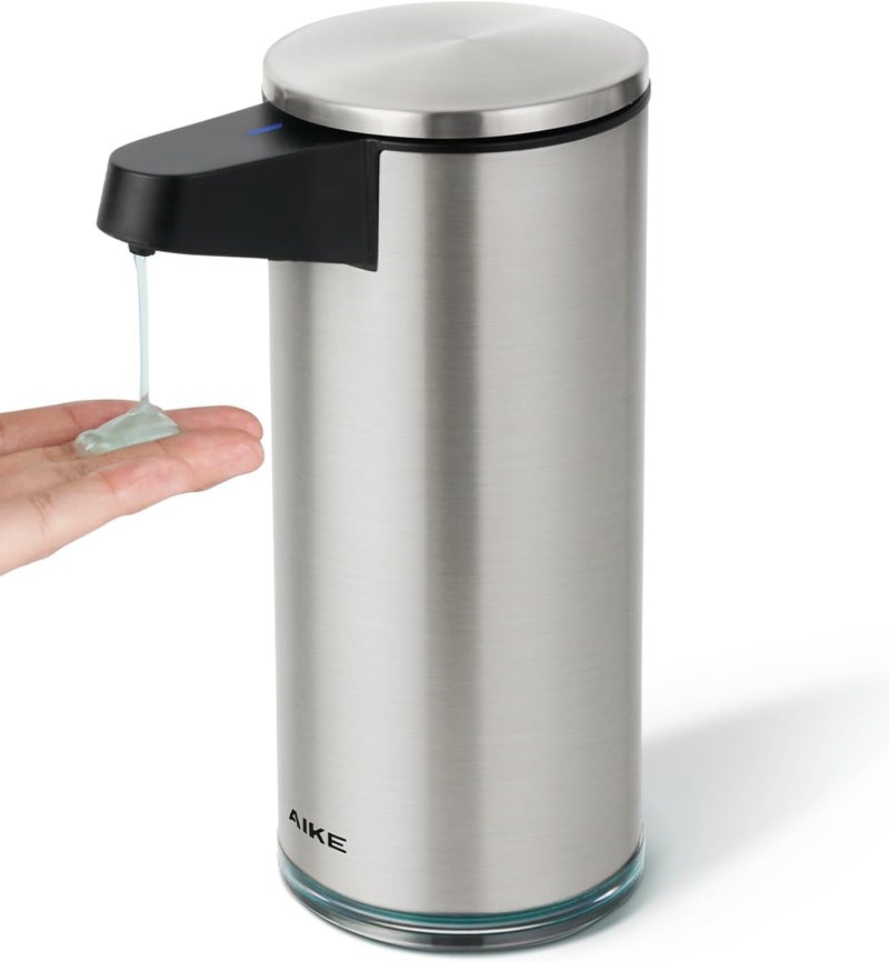 AIKE SensePro Automatic Soap Dispenser Type-C Rechargeable, Brushed Stainless Steel Finish 12.8 fl.oz. for Liquid Soap - Image 1